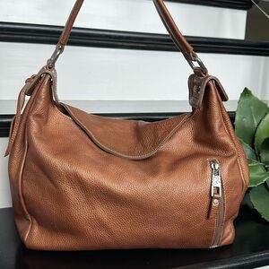 Arcadia Italian Genuine Leather Shoulder Bag Brown Hobo Purse Made in Italy